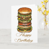 Happy Birthday Burger Style Karte (Gelbe Blume)