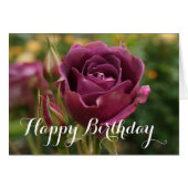 Happy Birthday Burgundy Iceberg Rose #1-2 Card (Vorderseite (Horizontal))