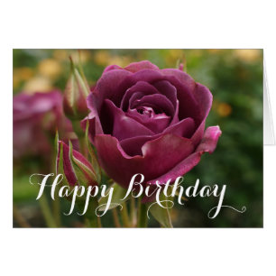 Happy Birthday Burgundy Iceberg Rose #1-2 Card