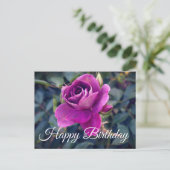 Happy Birthday Burgundy Iceberg Rose #2 Postcard Postkarte (Stehend Vorderseite)