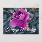 Happy Birthday Burgundy Iceberg Rose #2 Postcard Postkarte (Vorderseite)