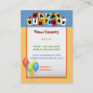 Happy Birthday Business Card Visitenkarte
