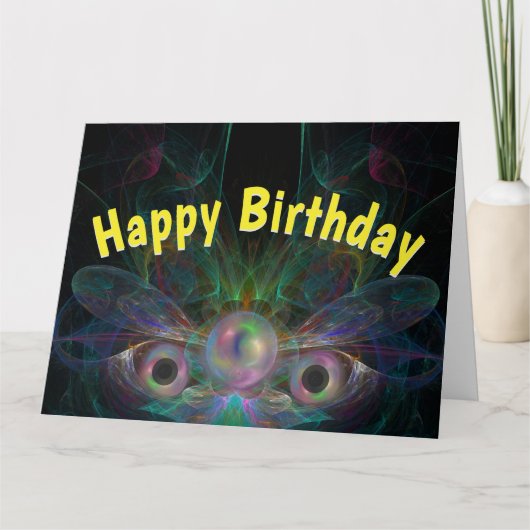 Happy Birthday Butterfly Angel BIG Card Karte (Vorderseite)