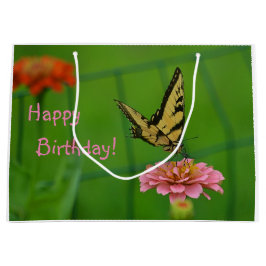 Happy Birthday Butterfly Garden Große Geschenktüte