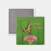 Happy Birthday Butterfly Garden Magnet (Vorderseite/Rückseite)