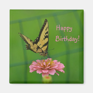 Happy Birthday Butterfly Garden Magnet