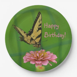 Happy Birthday Butterfly Garden Pappteller