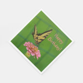 Happy Birthday Butterfly Garden Serviette (Ecke)