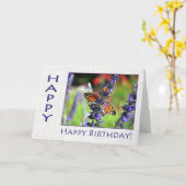 Happy Birthday Butterfly Karte (Gelbe Blume)