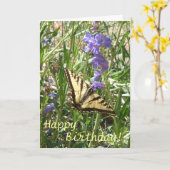 Happy Birthday Butterfly Karte (Gelbe Blume)
