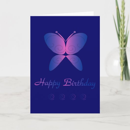 Happy Birthday Butterfly Karte (Vorderseite)
