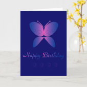 Happy Birthday Butterfly Karte (Gelbe Blume)