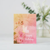 Happy Birthday Butterfly Postkarte (Stehend Vorderseite)