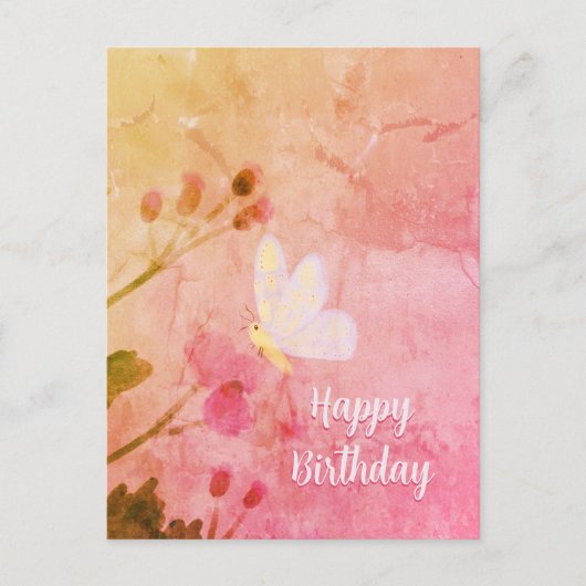 Happy Birthday Butterfly Postkarte (Vorderseite)