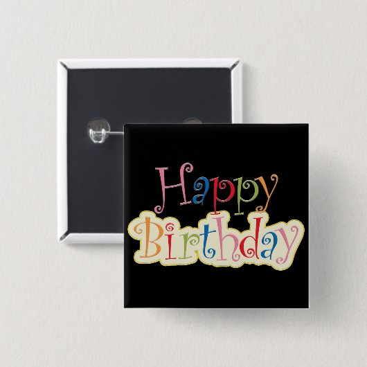 Happy Birthday Button (Vorne & Hinten)