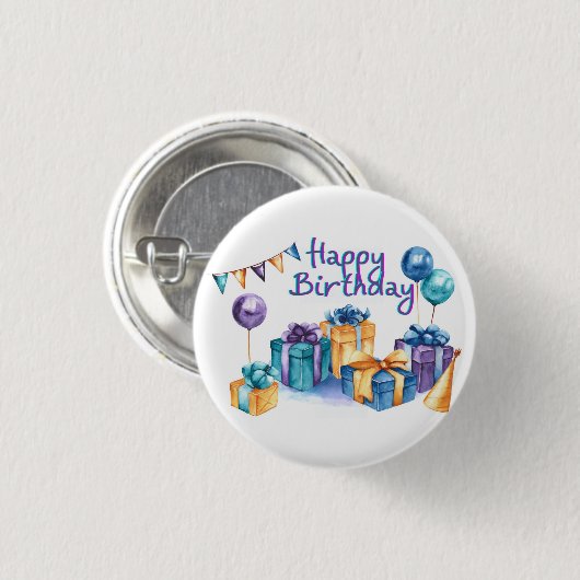 Happy Birthday Button (Vorne & Hinten)