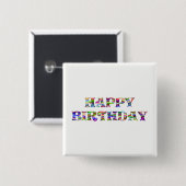 Happy Birthday Button (Vorne & Hinten)