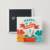 Happy Birthday Button (Vorne & Hinten)