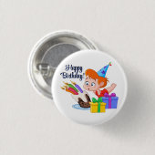 Happy Birthday  Button (Vorne & Hinten)