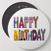"HAPPY BIRTHDAY" BUTTON (Vorne & Hinten)