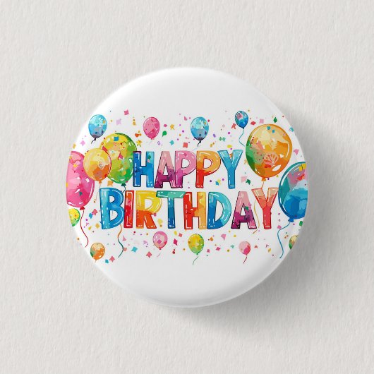 Happy Birthday Button (Vorderseite)