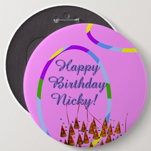 Happy Birthday Button (Vorne & Hinten)