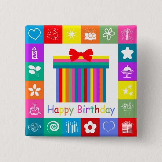 Happy Birthday Button (Vorderseite)