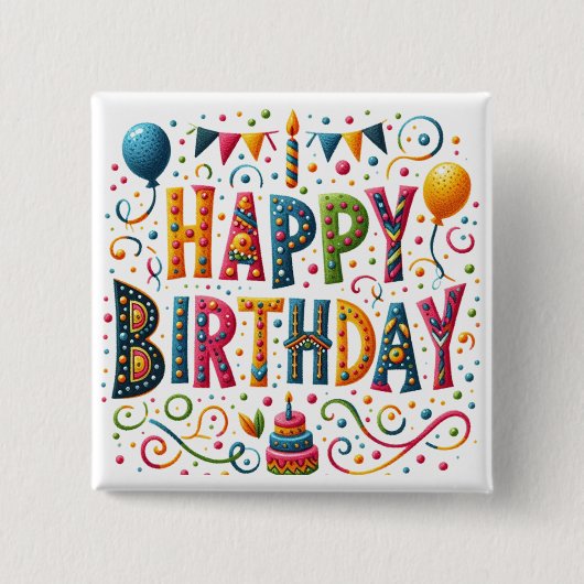 Happy Birthday Button (Vorderseite)