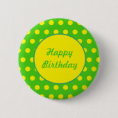 Happy Birthday Button (Neon Green & Neon Yellow) (Vorderseite)