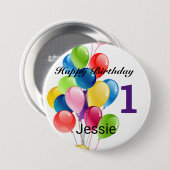 Happy Birthday Button Personalisieren Alter und Na (Vorne & Hinten)