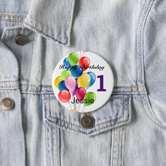 Happy Birthday Button Personalisieren Alter und Na (Beispiel)