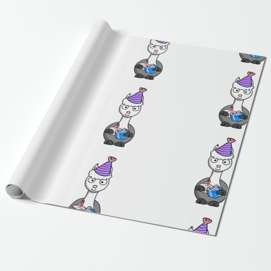 happy birthday cake alpaca geschenkpapier (Ungerollt)