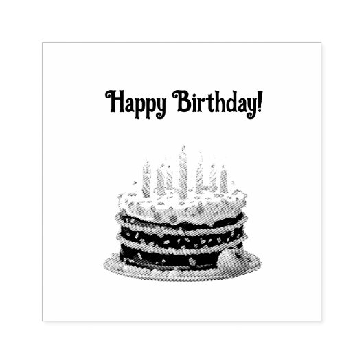 Happy Birthday Cake Bag Geschenk Party Gummistempel (Prägung)