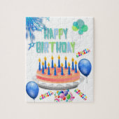 Happy Birthday Cake Ballons Puzzle (Vertikal)