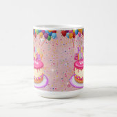 Happy Birthday Cake Balloon und Confetti Kaffeetasse (Mittel)