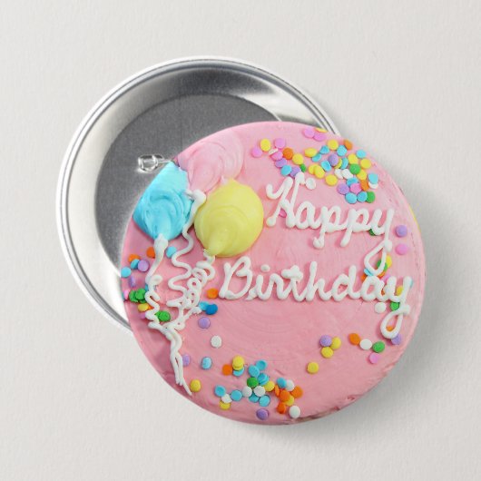 Happy Birthday Cake Button (Vorne & Hinten)