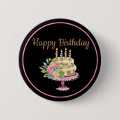 Happy Birthday Cake Button (Vorderseite)