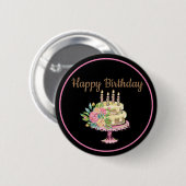 Happy Birthday Cake Button (Vorne & Hinten)