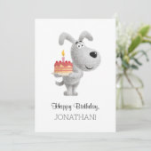 Happy Birthday Cake Candle Niedlich Dog Welpenkart (Stehend Vorderseite)