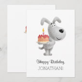 Happy Birthday Cake Candle Niedlich Dog Welpenkart (Vorne/Hinten)