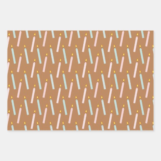 Happy Birthday Cake Candle und Spotty Pattern Geschenkpapier Set (Vorderseite 2)