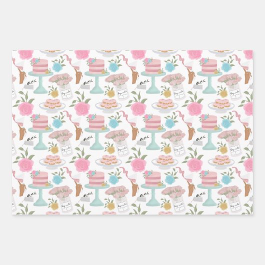 Happy Birthday Cake Candle und Spotty Pattern Geschenkpapier Set (Vorderseite)