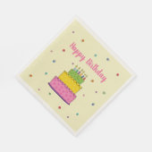 Happy Birthday Cake Candle Whimsical Serviette (Ecke)