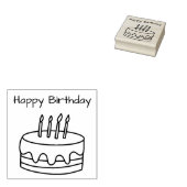 Happy Birthday Cake & Candles Niedlicher Cartoon Z Gummistempel (Stempel)