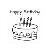 Happy Birthday Cake & Candles Niedlicher Cartoon Z Gummistempel (Prägung)