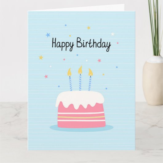 Happy Birthday Cake Card Dankeskarte (Vorderseite)