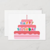 Happy Birthday Cake Card Dankeskarte (Vorne/Hinten)