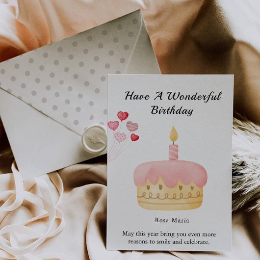 Happy Birthday Cake Card Einladung