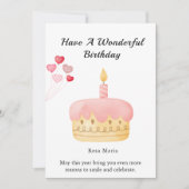 Happy Birthday Cake Card Einladung (Vorderseite)