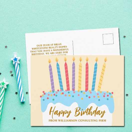 Happy Birthday Cake Chic Custom Geschäft Postkarte